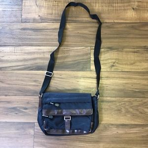 derek alexander nylon and leather crossbody bag